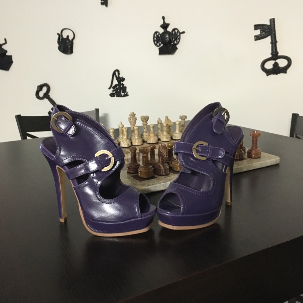 Deep Purple 5 Inch Stilletos Size 5 1/2 with Box New
